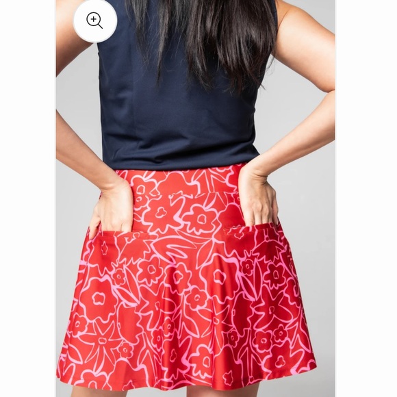 Women’s XS Galway Golf Skirt in Red Floral Edge EMYVALE GOLF - Picture 4 of 13